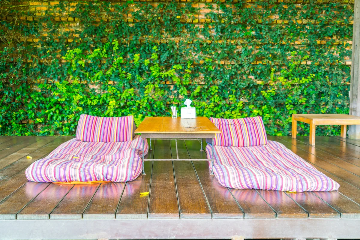 Comfortable outdoor living space with patio and landscaping in Greenville, NC